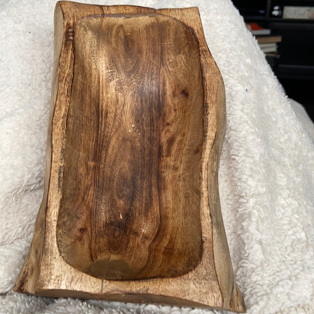 Pretty wooden dough bowl